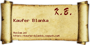 Kaufer Blanka névjegykártya